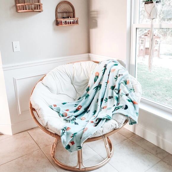 New Super Soft Plush Fleece Cactus whimsical Throw Blanket boho plant lover - Picture 4 of 5